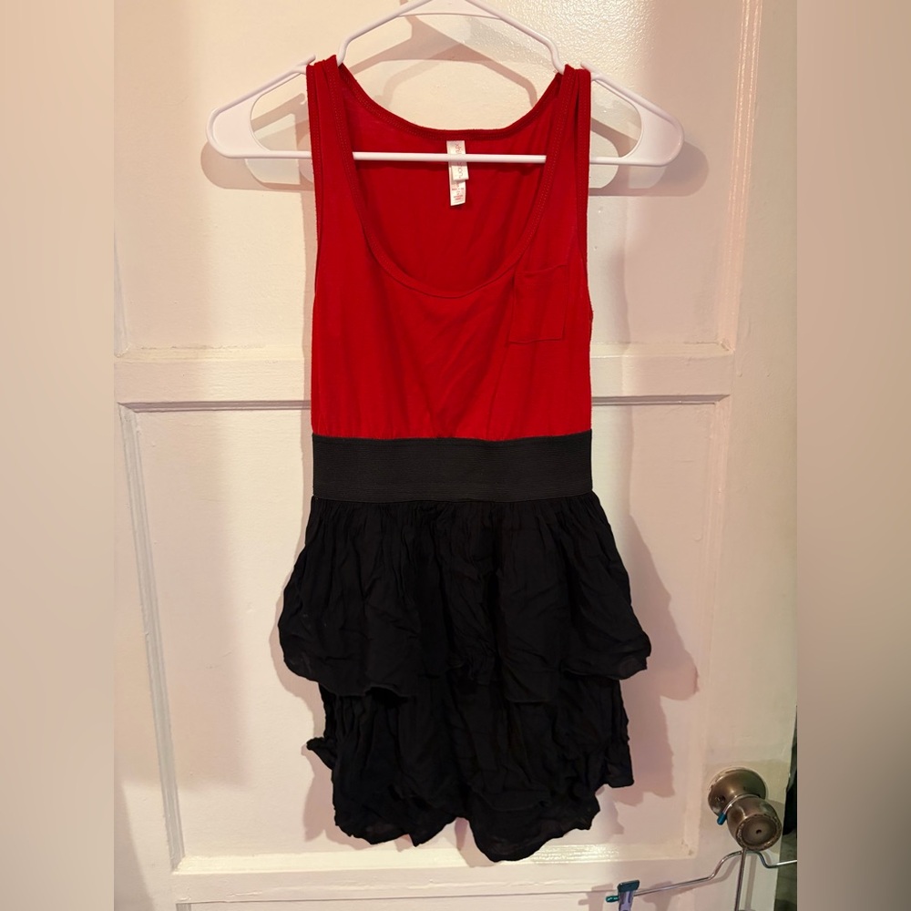 Goodwill May 2026 - 
Target Red Black scoop neck tank Dress, elastic waist